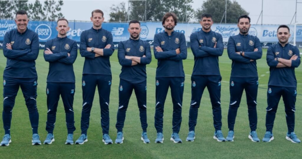 Equipa técnica de Francesco Farioli no FC Porto, composta por oito elementos de sete nacionalidades